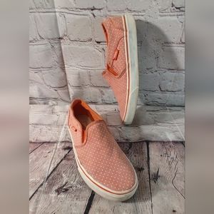 Vans Women's Skate Low Pink Polka Dot Slip On Shoes 6